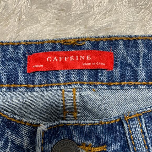 Caffeine Destroyed Light Wash Jeans Sz Medium Released Hem - Picture 8 of 10